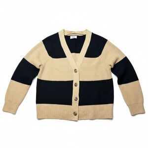 Old Navy Beige and Black Striped Cardigan